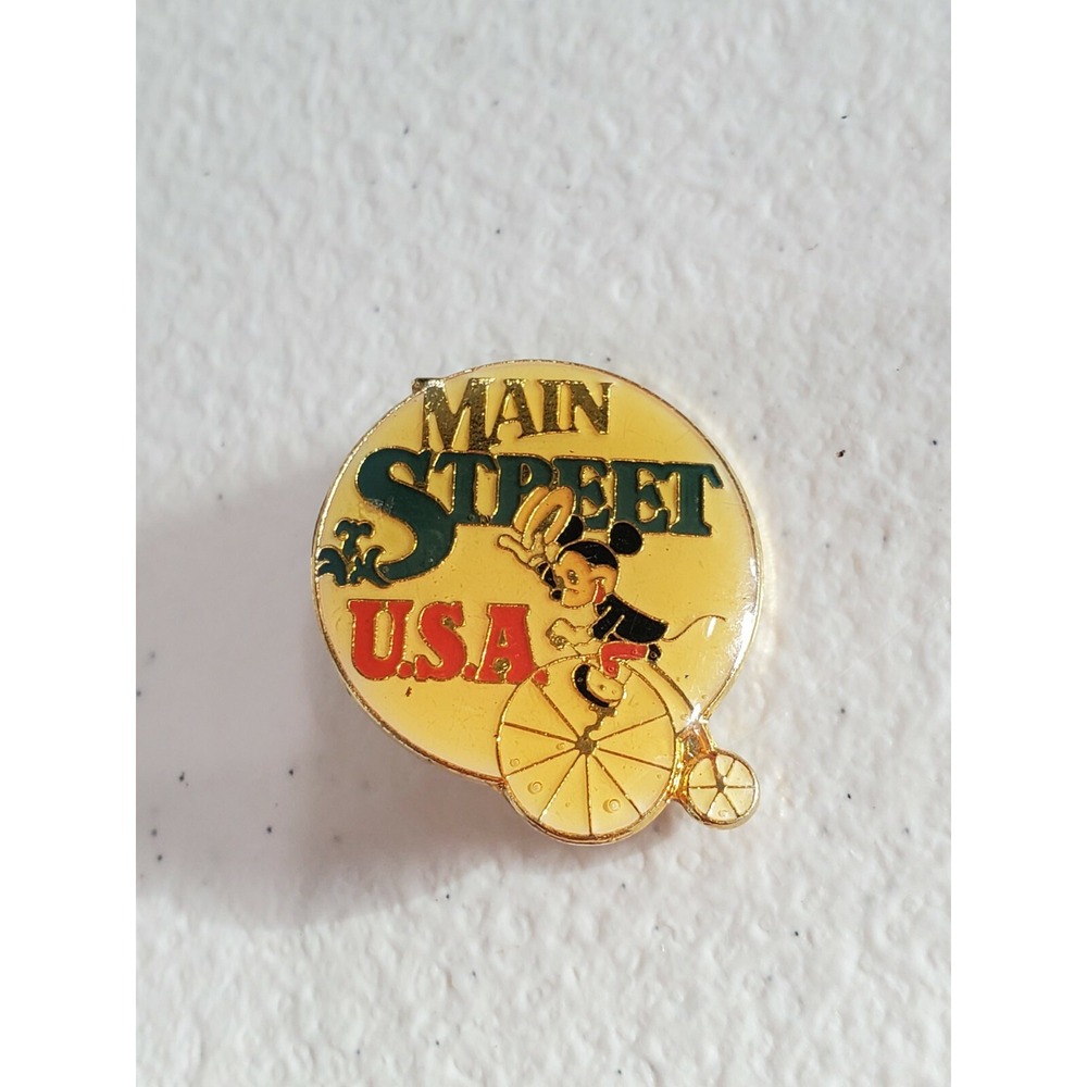 Disney Main Street USA Mickey Penny Farthing High Wheeler Vintage Pin Brooch